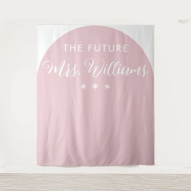 Tenture Moderne Futur Mme Bridal Shower Arche Rose (Devant)