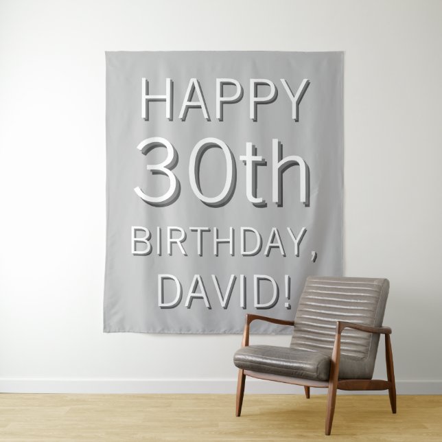 Tenture Moderne Joyeux Anniversaire Modifiable Tout Âge/No (En situation)