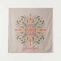 Moderne Mandala Nom Botanique Orange Bohème