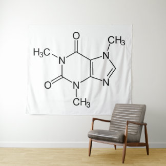 Tenture Molécule de caféine Chimie Café Atomes