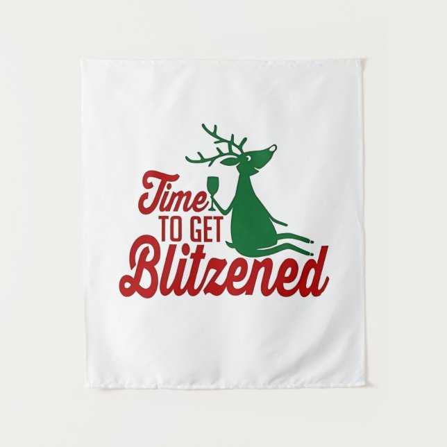 Tenture Moment de se faire Blitzener Noël Renne  (Devant)