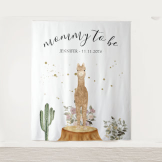 Tenture Mommy to be alpaca backdrop