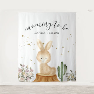 Tenture Mommy to be rabbit bunny backdrop