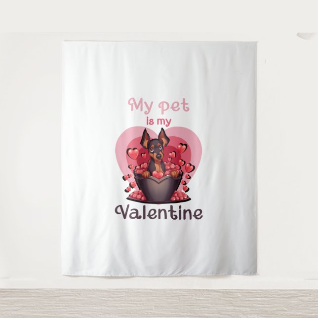 Tenture Mon animal de compagnie est ma Saint Valentin, no  (Devant)