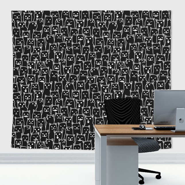 Tenture Mon chat avait raison à votre sujet motif de chats (Cats zoom and home decor backdrop tapestry)