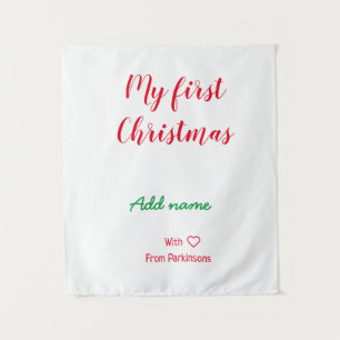 Tenture Mon premier Noël ajouter nom de famille nom de fam
