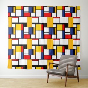 Tenture Mondrian géométrique Composition minimaliste moder