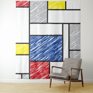Tenture Mondrian Gribouillages Minimaliste Art Moderne De 