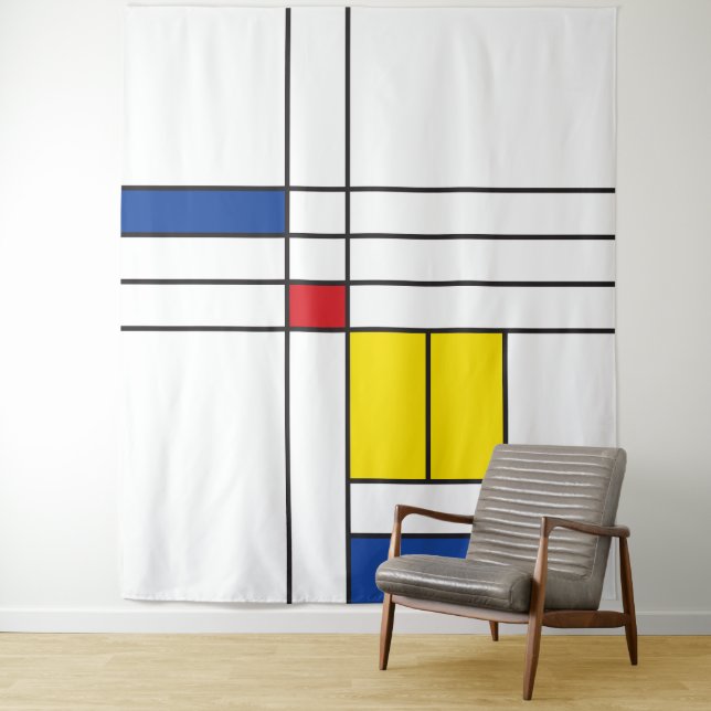 Tenture Mondrian II Design d'Art Moderne Minimaliste De St (En situation)