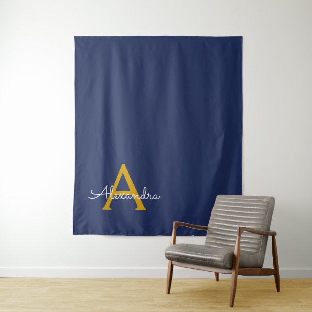 Tenture Monogramme de nom de fille de style moderne en or  (En situation)