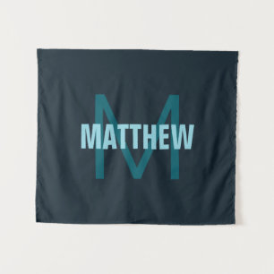 Tenture Monogramme de nom personnalisable simple en gras