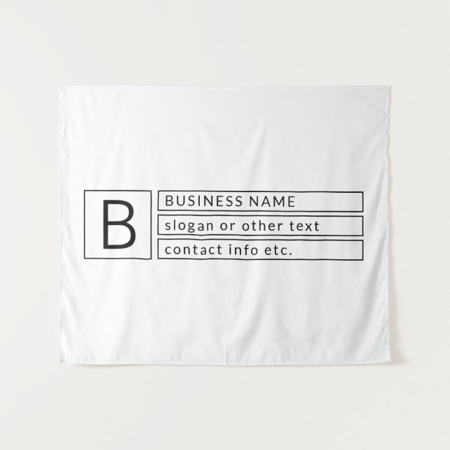 Tenture Monogramme élégant et nom commercial (ou autre tex (Devant (Horizontal))