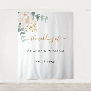 Tenture Monogramme floral de verdure d'eucalyptus de maria