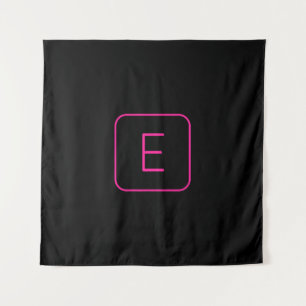 Tenture Monogramme Initial De Style Moderne Rose Et Noir
