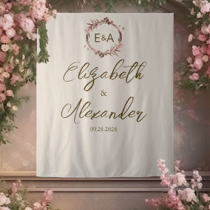 Tenture Monogramme Mariage de calligraphie