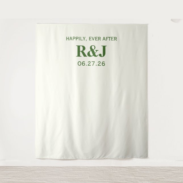 Tenture Monogramme Mariage simple et moderne (Devant)