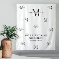 Monogramme minimaliste Noir & Blanc Événement d'af