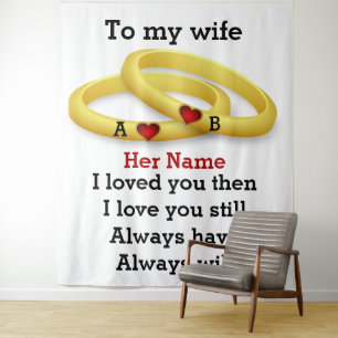 Tenture Monogramme personnalisé de couple pour anniversair