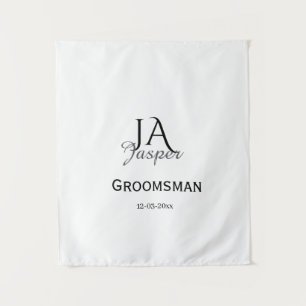 Tenture Monogramme personnalisé garçon d'honneur nom date