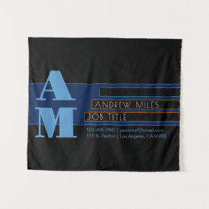 Tenture Monogramme rétro-moderne et formes et couleurs mod