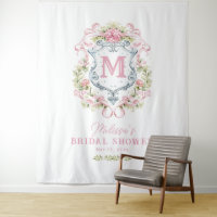 Monogramme romantique de crête florale | Bienvenue