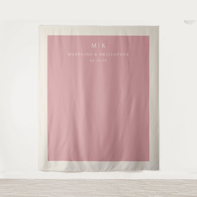 Tenture Monogramme Rose Élégant (Devant)