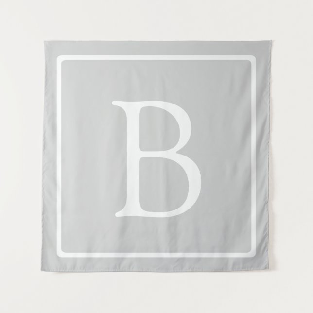 Tenture Monogramme simple gris clair (Devant)