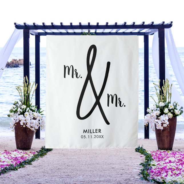 Tenture Monsieur et Monsieur Fond LGBT Mariage Gay (Mr and Mr Backdrop Gay Wedding LGBT
)