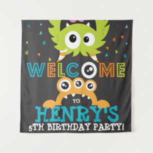 Tenture Monster Anniversaire Fête Personnalisée Contexte