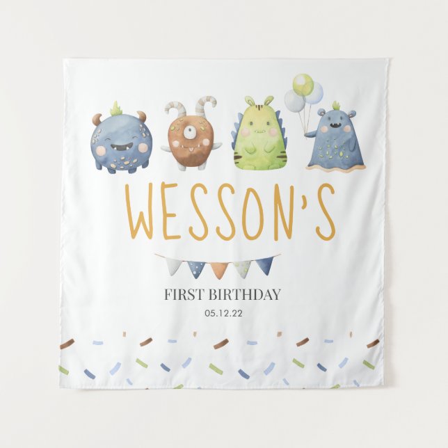 Tenture Monster Poster, Monster signe de bienvenue (Devant)