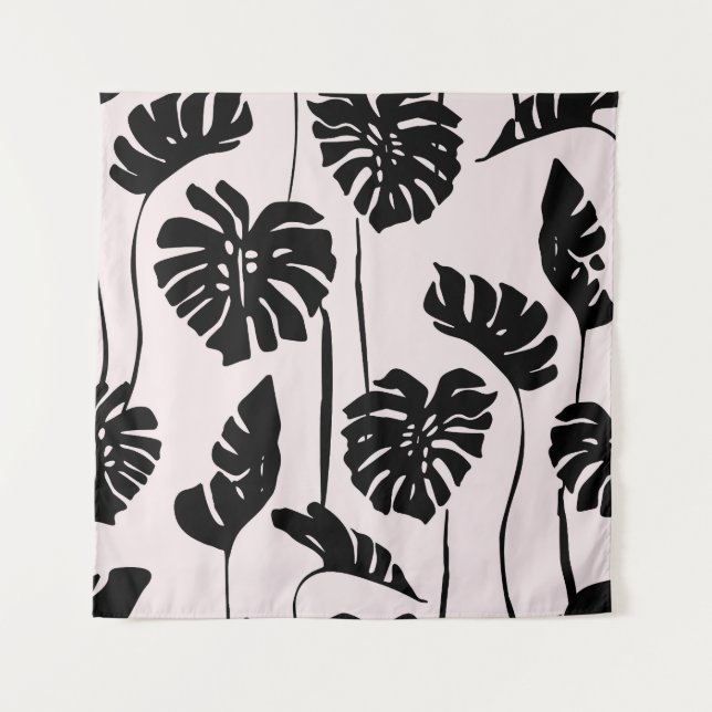 Tenture Monstera Abstraite Tropical Palm Art (Devant)