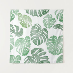 Tenture Monstre aquarelle, papier peint tropical transpare