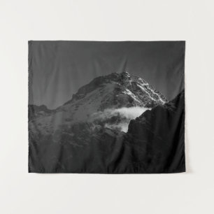 Tenture Montagne enneigée blanche et noire