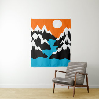 Tenture Montagnes chaînes de montagnes champ paysage de ri