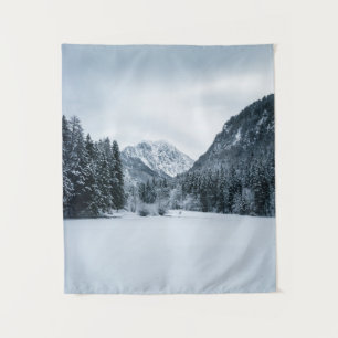 Tenture Montagnes et lac gelé à Zgornje Jezersko, Slo