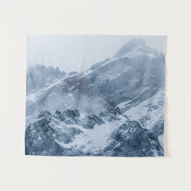 Tenture Montagnes neige et brouillard (Devant (Horizontal))
