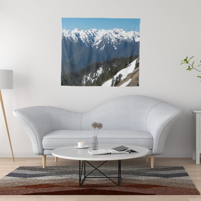 Tenture Montagnes Olympiques Paysage Pittoresque Photo (In Situ (Sofa))