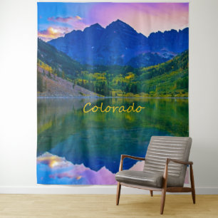 Tenture Montagnes Rocheuses et lac du Colorado