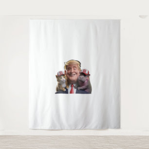 Tenture Moo Deng 24 Trump's Wild Ride with Cat and Hippo !