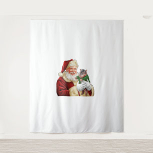 Tenture Moo Deng et Père Noël apportent la magie au pôle N