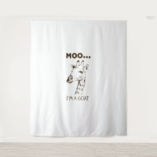 Tenture Moo Je suis une chèvre amusante Giraffe graphique 