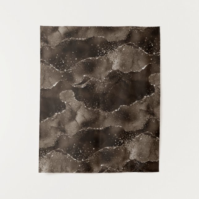 Tenture Moody Agate | Café Brown bronze doré Taupe (Devant)