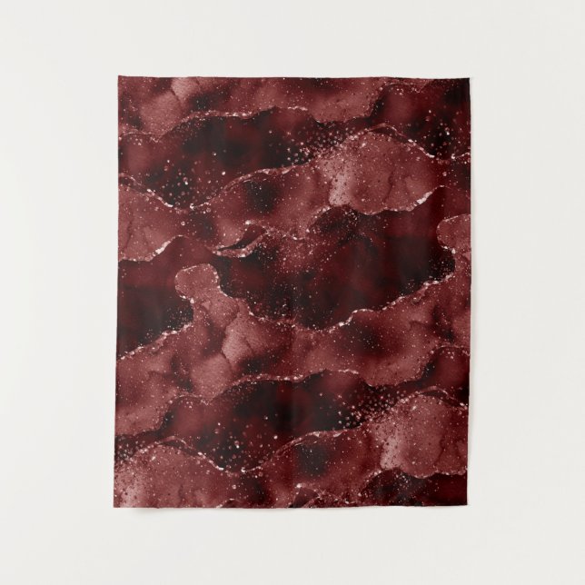 Tenture Moody Agate | Fond de photomaton rouge sang de hen (Devant)