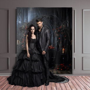 Tenture Moody Gothic Dark Alter avec Red Roses XLarge
