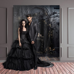 Tenture Moody Gothic Dark Alter Table et bougies XLarge