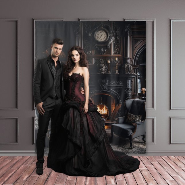 Tenture Moody Gothic Mansion Blue Chaises d'étude XLarge (Créateur téléchargé)