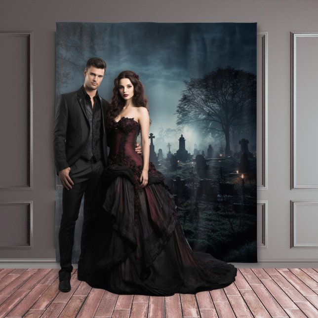 Tenture Moody Gothic Misty Graveyard à Dusk XLarge (Créateur téléchargé)