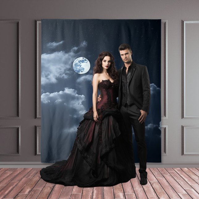 Tenture Moody Gothic Pleine lune & Nuages XLarge (Créateur téléchargé)