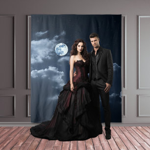 Tenture Moody Gothic Pleine lune & Nuages XLarge