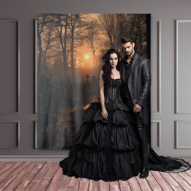 Tenture Moody Gothic Sunset Graveyard XLarge (Créateur téléchargé)